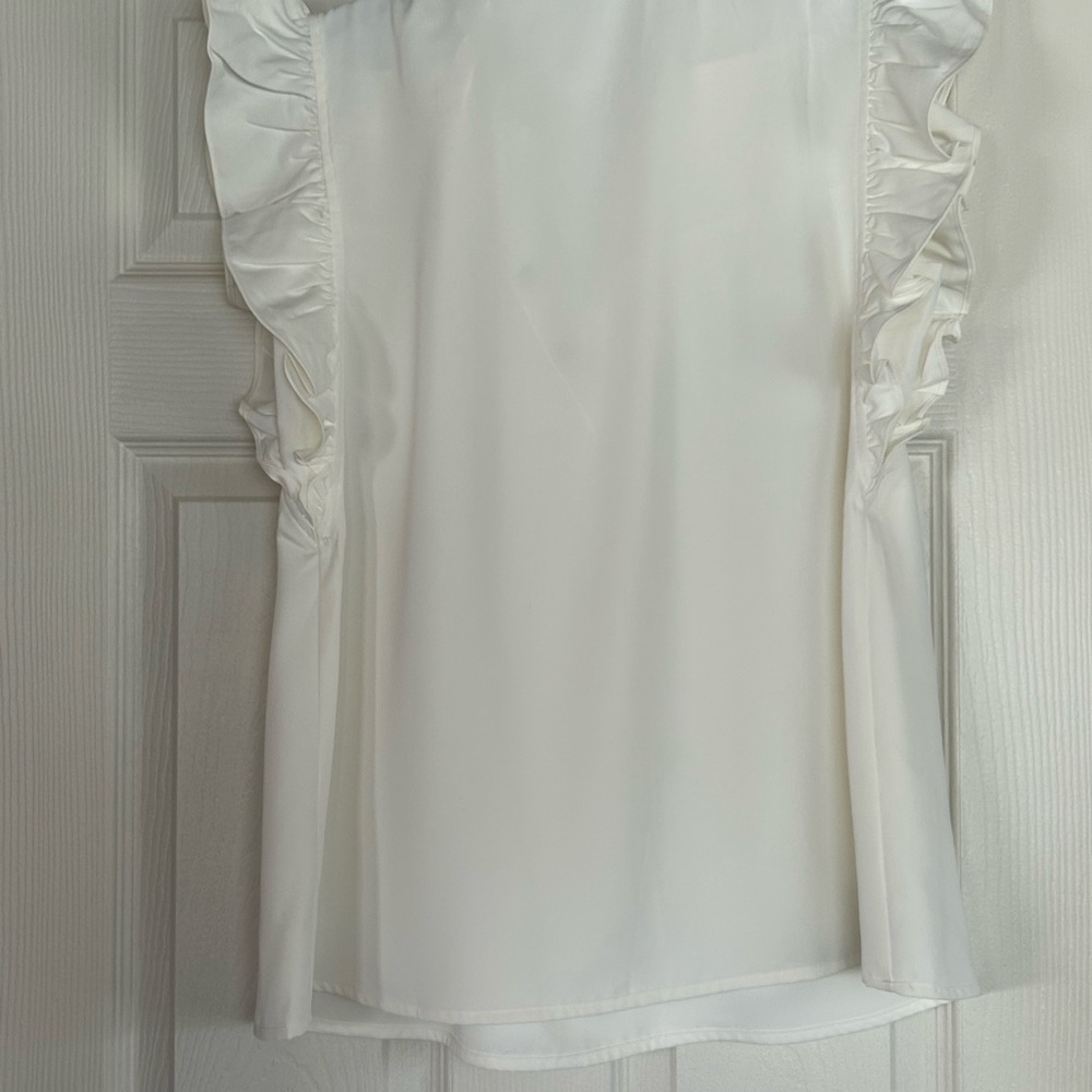 White Ruffled Women's Top - Picture 2 of 2